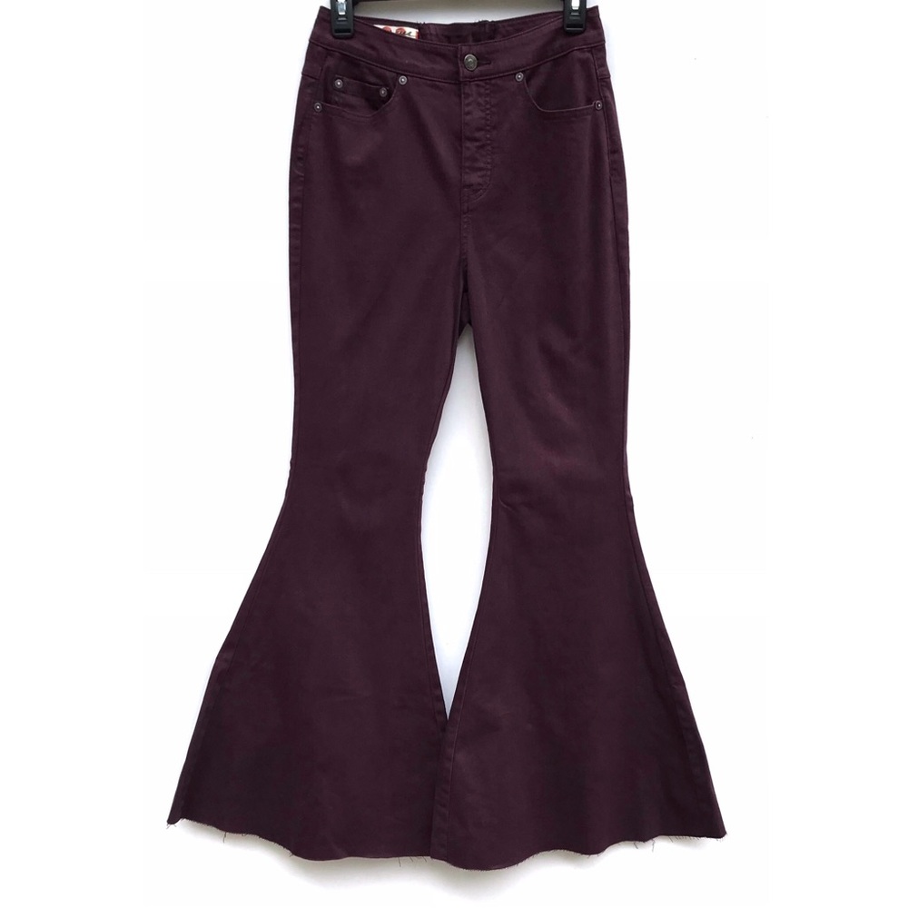 Free People High Rise Lace Up Bell Bottom Jeans - Picture 3 of 9